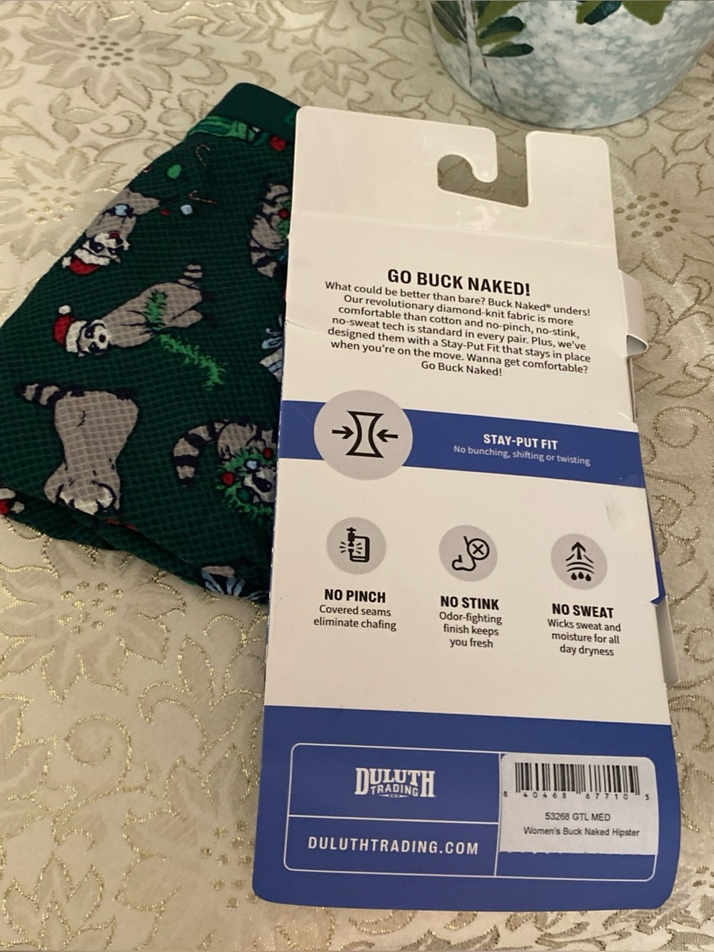 Duluth Trading Co Wom M Buck Naked Xmas Hipsters Panties New and NIP Lot of 2 - Picture 6 of 11